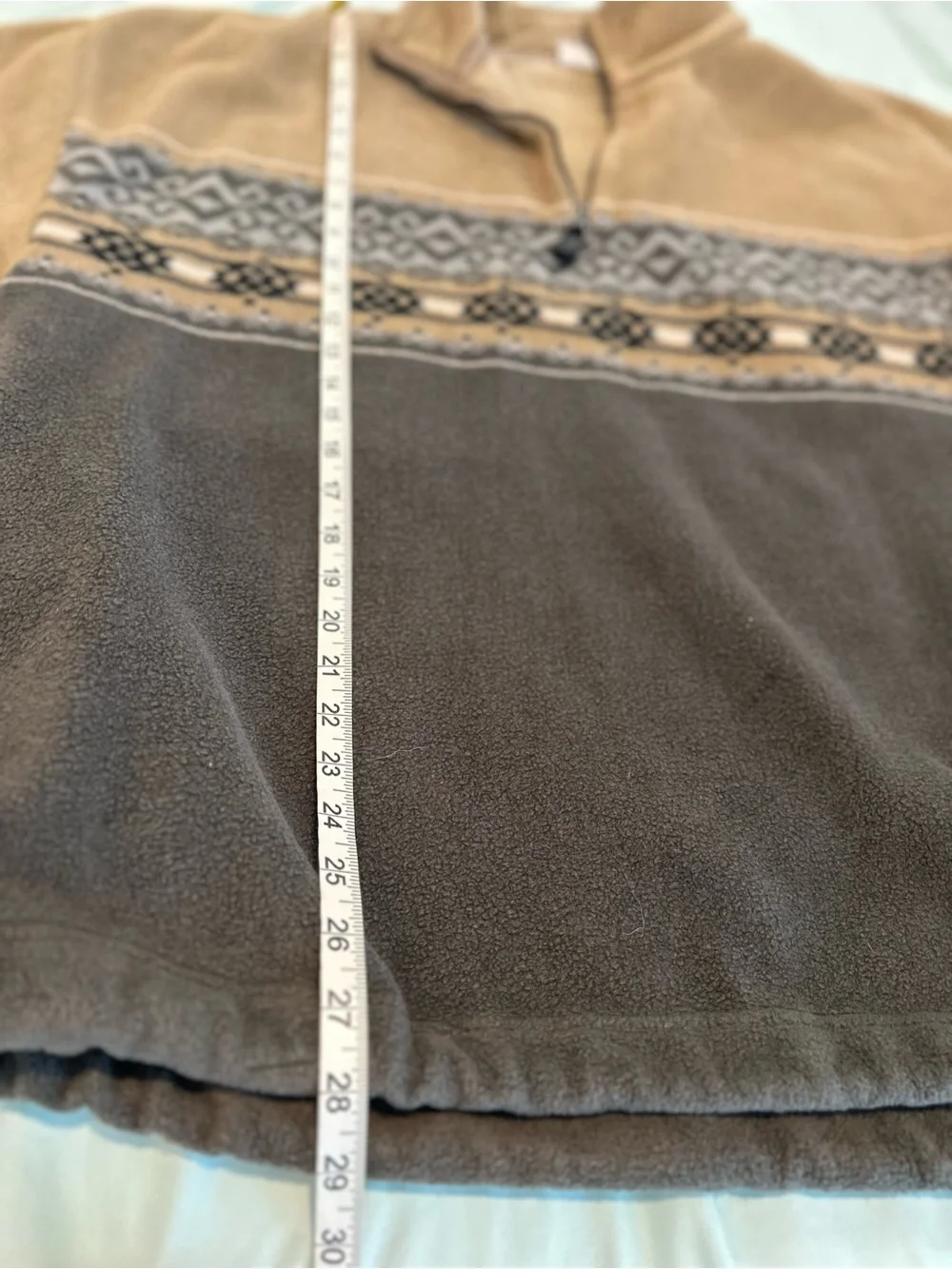 VTG Fieldmaster Nordic Fair Isle Aztec SzXL 1/4 Zip Colorblock fleece sweater.